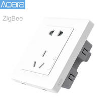 Aqara-interruptor inteligente original com controle de luz zigbee, tomada de parede via smartphone, controle remoto sem fio por app, 10a/2500w 2024 - compre barato