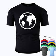 Camiseta de algodón con cuello redondo Earth Arte De Línea para hombre y mujer, camiseta informal con diseño de manga corta de verano Unisex m01087 2024 - compra barato