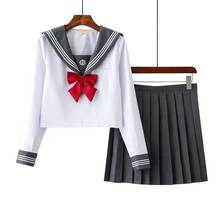 2020 uniforme escolar branco japonês classe marinha marinheiro uniformes escolares estudantes roupas para meninas anime cos marinheiro marinha terno 2024 - compre barato