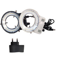 110-220 в 48 шт. светодиодный USB выход регулируемый кольцевой светильник осветительная лампа для промышленного стерео микроскопа промышленная камера лупа 2024 - купить недорого