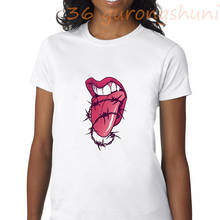 tops Lipstick t-shirt gothic vintage Art mouth tshirt women t shirt Sexy Lips grunge aesthetic clothes streetwear dropshipping 2024 - buy cheap