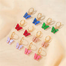 LETAPI 2022 New Fashion Korean Butterfly Dangle Earrings for Women Gold Color Acrylic Boho Wedding Earring Jewelry Gifts 2024 - buy cheap