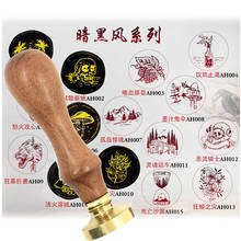 Dark Evil skeleton wax seal Metal head wood handle,Scrapbooking wax copper stamp,league DIY gift ancient seal stamp High Quality 2024 - buy cheap