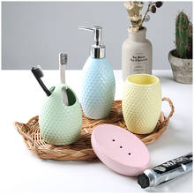 Candy-colored Ceramic Bathroom Set For Nordic Bathroom Accessories Brushing Cup Kit Soap Dispenser Toothbrush Holder Home Dec 2024 - buy cheap