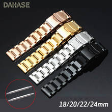 Watch Band 18mm 20mm 22mm 24mm Strap Double Insurance Replacement Metal Watch Strap Solid Stainless Steel Watchband Wristband 2024 - buy cheap