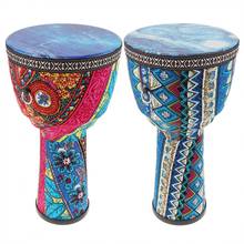 Tambor africano 8.5 Polegada tambor djembe africano colorido pano arte abs barril pvc pele crianças mão tambor 2024 - compre barato