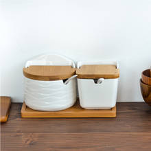 Criativo europeu cerâmica flip tempero jar cruet sal suprimentos de cozinha caixa tempero pote recipiente condimento frascos 2024 - compre barato