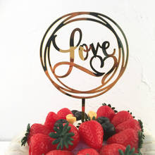 New Happy Valentine's Day Cake Topper Wedding Love Circle Acrylic Cake Topper for Valentine's Day Wedding Party Cake Decorations 2024 - buy cheap