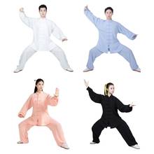 Unisex Chinese Traditional Tai Chi Uniform Faux Linen Long Sleeves Morning Exercises Kung Fu Clothing Martial Arts Wear 2024 - buy cheap