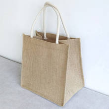 Jute Reusable Shopping Bags DIY Linen Tote Bag Foldable Grocery Bag Birthday Wedding Gift Bags for Presents 2024 - buy cheap