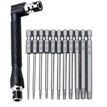 12PCS/Set 1/4 Inch Hex Shank and L Shaped Wrench Set T6-T40 3 Inch Length S2 Steel Torx Head Screwdriver Drill Set Bits 2024 - buy cheap
