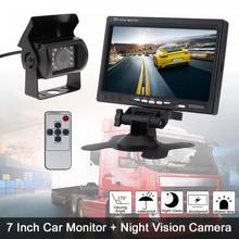 7 inch TFT LCD Car Rear View Monitor 12V / 24V + Auto IR Night Vision Rearview Backup Reverse Camera Kit Parking System 2024 - buy cheap