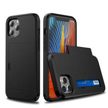 Funda deslizante con ranura para tarjeta para iPhone, carcasa para modelos 12, 5,4, 12 Pro, 12 Max, 6,1, XS MAX, XR, X, 11, 12 Pro Max, 6,7, 6, 7, 8 Plus 2024 - compra barato