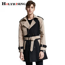 Holyrising-gabardina clásica de estilo británico para hombre, chaqueta de doble botonadura, S-6xL, prendas de vestir a la moda, novedad 18986 2024 - compra barato