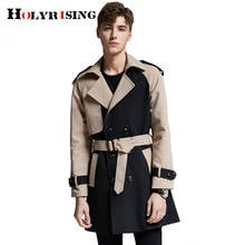 Holyrising New Men Trench coat British Style Classic Trench Coat Jacket Double Breasted jacket male S-6xL Fashion outwear 18986 2024 - buy cheap