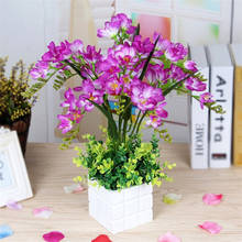 Искусственный цветочный набор, шелковая Орхидея в горшке, искусственный бонсай, искусственный цветок, домашний декор для свадебной вечеринки, цветок, имитация растений, цветок 2024 - купить недорого