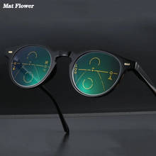 May Flower-gafas de lectura multifocales para mujer, anteojos de lectura Retro progresivos, antiazul, con vista cerca y lejana, a la moda, con marco redondo + 2 2024 - compra barato