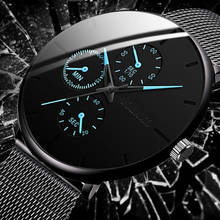 2020 Fashion Casual Quartz Wristwatches for Men Calendar Watch Stainless Steel Belt Watches Luxury Men's Watches Reloj Hombre 2024 - buy cheap