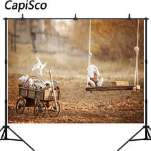 Capisco  Photography Background Children's toys on a swing in the garden summer day Backdrops for Photo Studio props 2024 - buy cheap