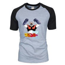 Camiseta masculina anime mazinger z, camiseta de algodão gráfico para homens, camiseta de verão com manga curta, gola redonda 2024 - compre barato