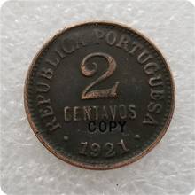 Portugal, 2 centavos 1921 moedas cópia moedas comemorativas-medalha réplica de moedas colecionáveis 2024 - compre barato