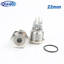 22mm metal push button waterproof stainless steel Momentary 1NO1NC car press button flat round switch 22PY1D.F 2024 - buy cheap