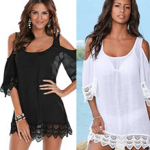 New Sexy Women Lace Crochet Bathing Suit Bikini Swimwear Cover Up Beach Dress 2024 - buy cheap