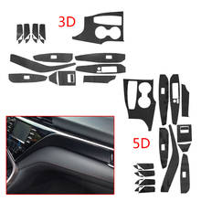 18pcs Black Carbon Fiber Style Car Interior Decoration Sticker Cover Trim Kit Styling Fit For Toyota Camry 2018 2019 2020 2024 - buy cheap