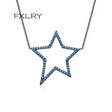 FXLRY, новый дизайн, индивидуальные модные ювелирные изделия, синий кубический циркон, черная звезда, ожерелья для девушки в подарок 2024 - купить недорого