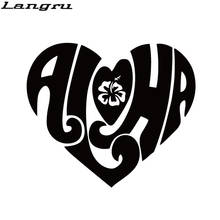 Langru 15.2*13cm Aloha Heart Hawaiian Vinyl Car Sticker Personalized Ocean Hawaii Beach Decal Car Accessories Jdm 2024 - buy cheap