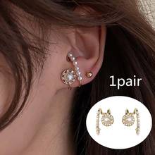 C Shape Pearl Ear Clip Non-pierced Jewelry Vintage Gold Alloy Women Stud Earrings Personality Design Earrings 2024 - buy cheap