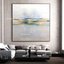 Pintura de Oro Grande hecha a mano de Aritist, grandeur elegante, pintura abstracta, textura artística, pintura al óleo para sala de estar, decoración de pasillo 2024 - compra barato