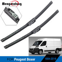 Escobillas de limpiaparabrisas delanteras para coche Peugeot Boxer, limpiaparabrisas de goma suave, brazos con gancho y botón pulsador, 1994-2016 2024 - compra barato