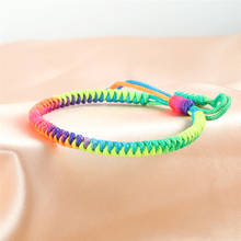 Colorful Braid Thread Bracelets Handmade Knot Adjustable Rope Bracelet Rainbow Color Bangle For Women Men Couple Fashion Jewelry 2024 - buy cheap