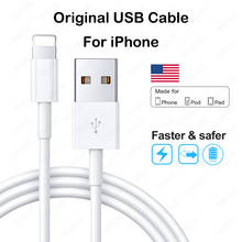 Original de Apple, Cable USB de 1m para el iPhone de Apple 5 X 5S 5C SE 6 6S 7 8 Plus 11 XR XS Max de carga rápida del teléfono móvil de la sincronización de datos cargador de línea 2024 - compra barato