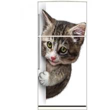 Fridge Sticker Cute Cat Animal Refrigerator Dishwasher Door Sticker Kitchen Wallpaper Accessories Modern 3d Wall Stickers Gift 2024 - buy cheap