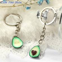 1Pc/Pair Couples Auto Fruit Auto Key Chain New Ring Keyring Couple Bag Chain 3D Printed Soft Pottery Avocado Keychain Auto 2024 - buy cheap