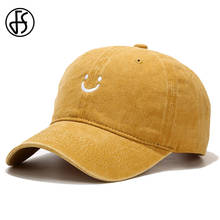 FS Summer Classic Washed Baseball Cap Yellow Women Men Hats Smiley Face Hat High Quality Cotton Hip Hop Caps Gorras Para Hombre 2024 - buy cheap