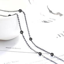 KOFSAC Latest Hot Trendy Silver Color Necklace For Women Black Gold Color Beads Chain Necklace Girl Jewelry Party Accessories 2024 - buy cheap