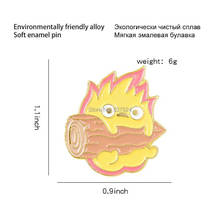 Новый 20 шт. Ходячий замок Calcifer дерево сплав нагрудный знак брошь фигурка игрушки 2024 - купить недорого