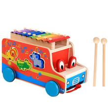 Wooden Early Learning Animal Shape Sorter Toy with Music Keyboard Xylophone Pull Along Car Educational Learning Toy 2024 - buy cheap