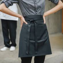 Black White Polyester Cotton Waist Apron Barista Bartender Waiter Pastry Chef Uniform Restaurant Waitress Culinary Workwear E62 2024 - buy cheap