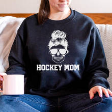 Hockey Mom Skeleton Sweatshirt Spooky Skull Mom Life Gift Pullovers Funny Women Long Sleeve Graphic Game Day Sweatshirts 2024 - buy cheap