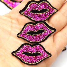 10Pcs/lot Sexy Sequin Lips Iron On Patch For Cloth Diy Sewing Applique Sticker Embroidery applique for Women Clothes Patch 2024 - buy cheap