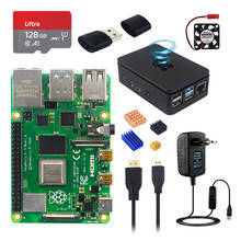 Raspberry Pi 4 Modelo B Kit 2 4 8 GB + funda + 32 64 128 GB tarjeta TF + adaptador de corriente + ventilador + disipador de calor + Cable de vídeo para Pi 4 2024 - compra barato