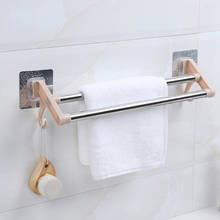 Hot Stainless Steel Double Towel Bar Rotating Towel Rack Bathroom Kitchen Wall-mounted Towel Polished Rack Holder Double Holder 2024 - buy cheap