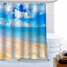 New Arrival Blue Sky Shower Curtain 12 Hook Polyester Fabric 3D Printing Bathroom Curtain Waterproof Bath Curtain Decor 2024 - buy cheap