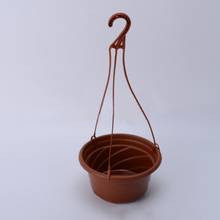 Plastic Hanging Flower Plant Chain Basket Planter Holder Home Garden Balcony Hanging Pots with Wooden Tray Home Decor 2024 - buy cheap