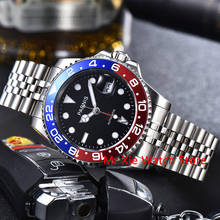 Parnis 40 мм автоматические механические часы GMT мужские роскошные брендовые светящиеся водонепроницаемые сапфировые часы с календарем наручные часы для мужчин 2024 - купить недорого