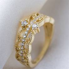 Glamour Bride Romantic Hollow Garland Ring Fashion Jewelry  Elegant Women Wedding Engagement Banquet rings 2024 - buy cheap